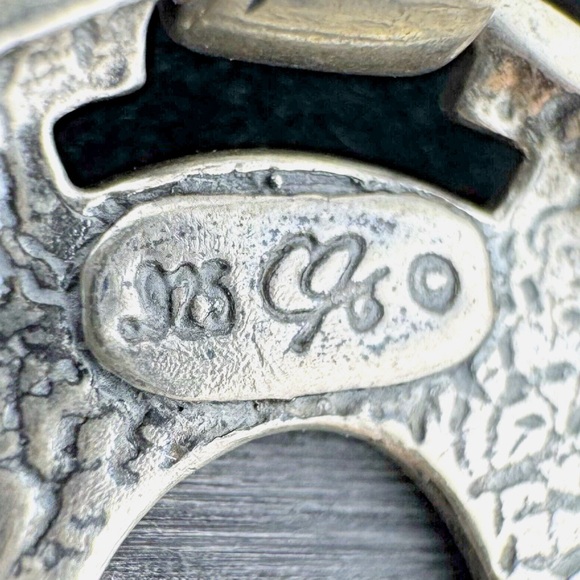 Signed Vtg Carolyn Pollack Southwestern 925 Sterling Turquoise Mosaic Necklace - Picture 8 of 16